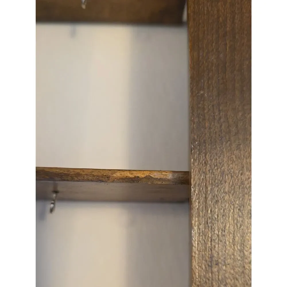 Vintage Wooden Wall Display Shelf Knick Knack Shadow Box French Herb Drying Rack